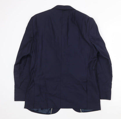 Blackberrys Mens Blue Wool Jacket Suit Jacket Size 40 Regular