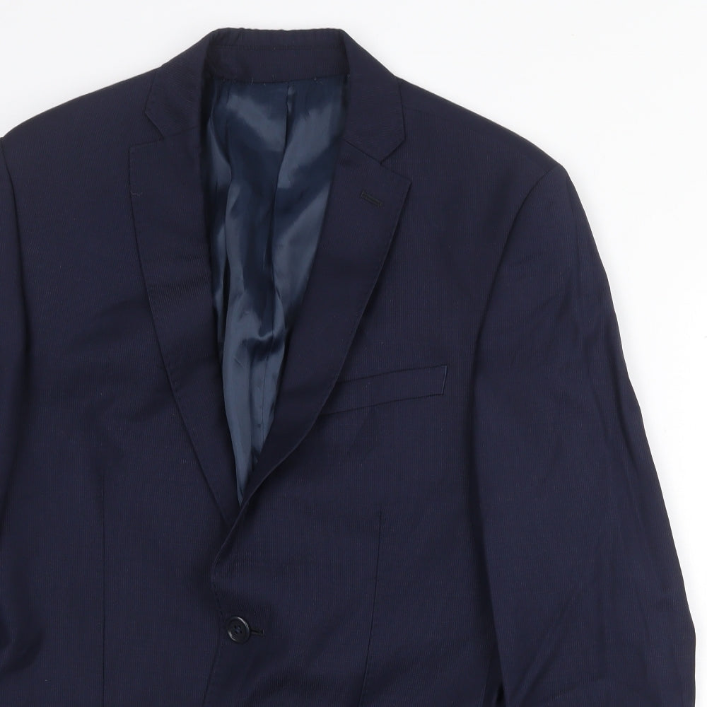 Blackberrys Mens Blue Wool Jacket Suit Jacket Size 40 Regular