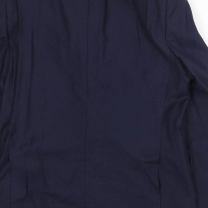 Blackberrys Mens Blue Wool Jacket Suit Jacket Size 40 Regular