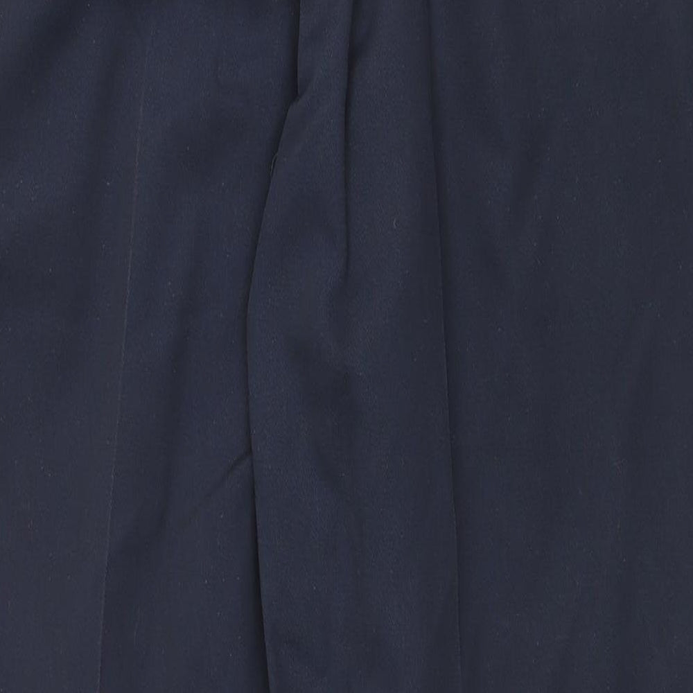 Haggar Mens Blue Cotton Trousers Size 38 in Regular Zip