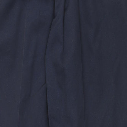 Haggar Mens Blue Cotton Trousers Size 38 in Regular Zip