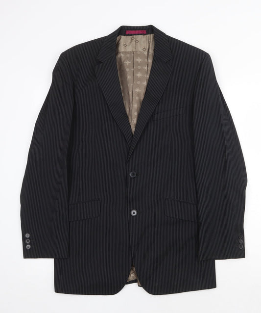 Mens UK Size 38 Limehaus Regular Black Suit Jacket