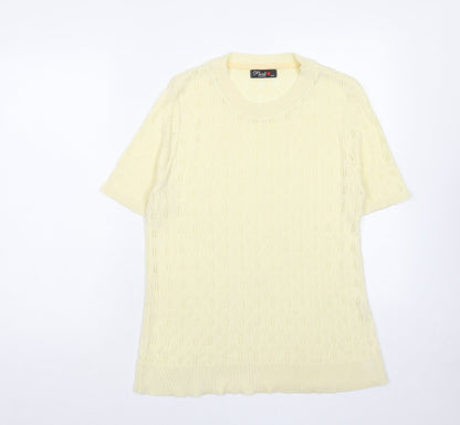 Womens UK Size S Pure Fashion Yellow Pullover Jumper