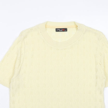 Womens UK Size S Pure Fashion Yellow Pullover Jumper