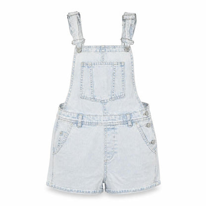 Topshop Womens Blue Cotton Dungaree One-Piece Size 6 Button