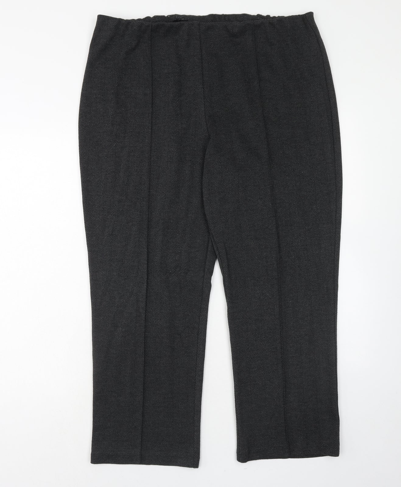 Bonmarché Womens Grey Polyester Cropped Trousers Size 20 Regular