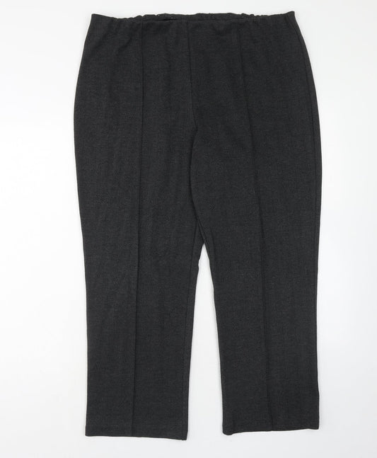 Bonmarché Womens Grey Polyester Cropped Trousers Size 20 Regular