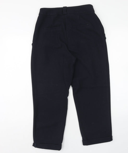 Topshop Womens Blue Polyester Trousers Size 10 Regular Hook & Eye