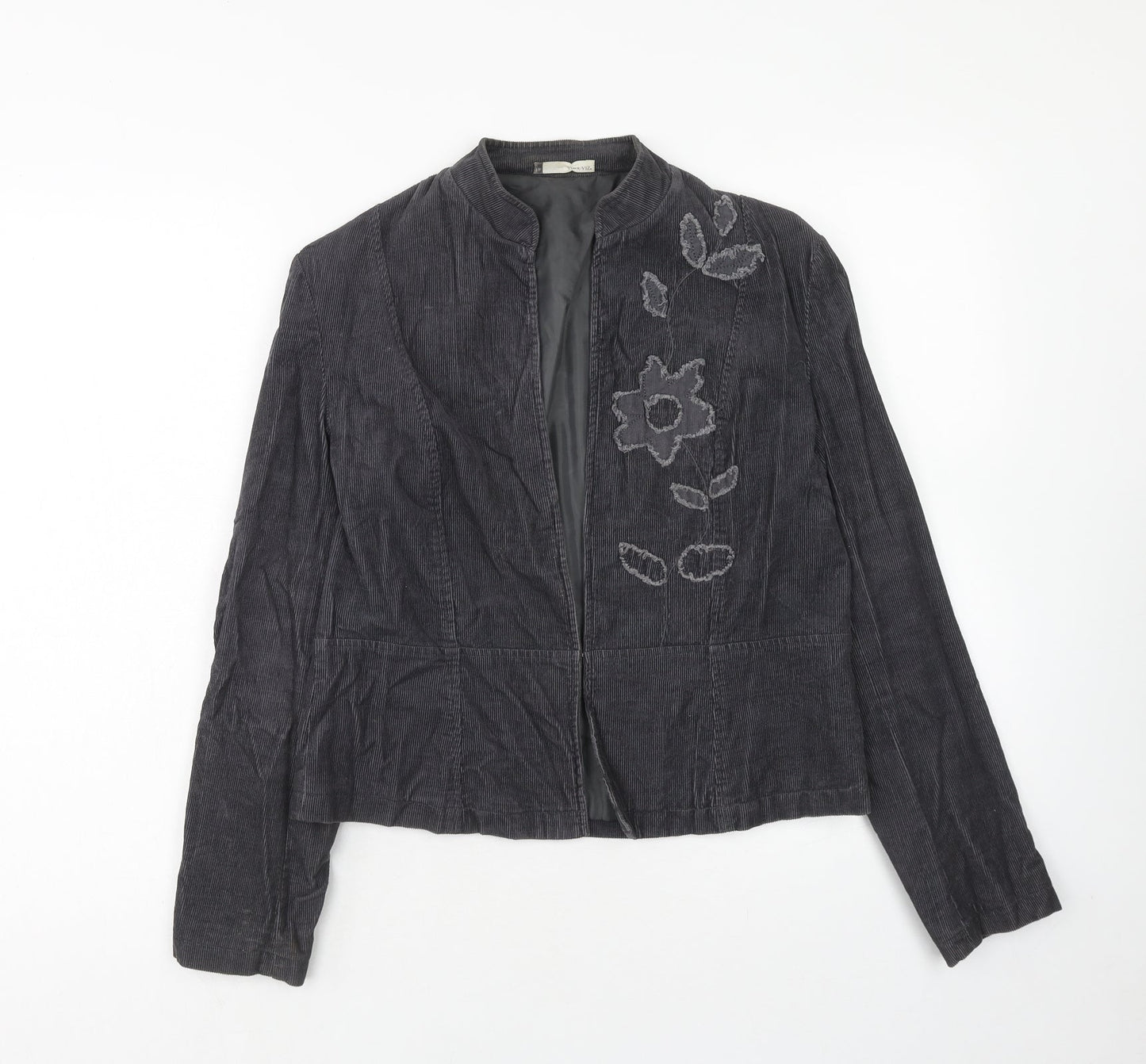 Viz A Viz Womens Grey Jacket Size 10 Hook & Eye