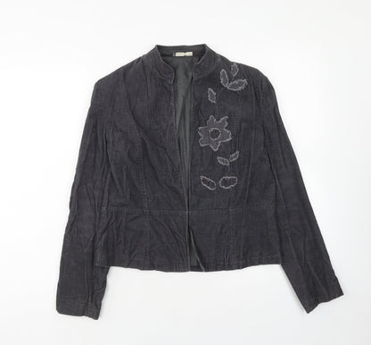 Viz A Viz Womens Grey Jacket Size 10 Hook & Eye