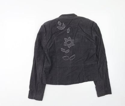 Viz A Viz Womens Grey Jacket Size 10 Hook & Eye