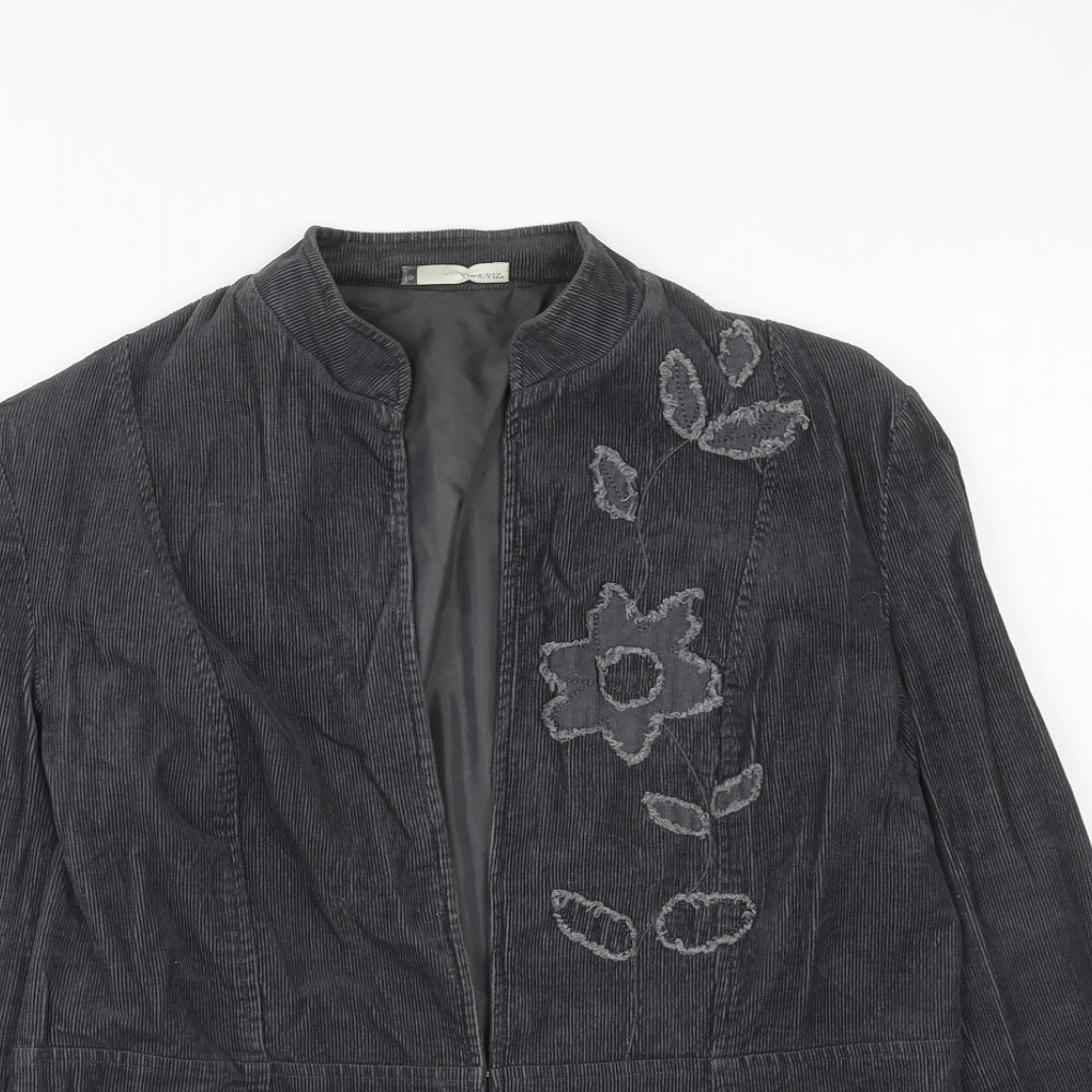 Viz A Viz Womens Grey Jacket Size 10 Hook & Eye