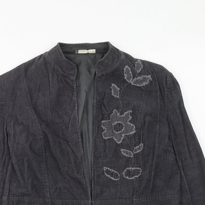 Viz A Viz Womens Grey Jacket Size 10 Hook & Eye