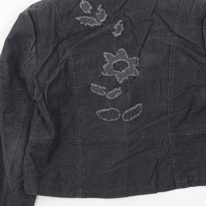Viz A Viz Womens Grey Jacket Size 10 Hook & Eye