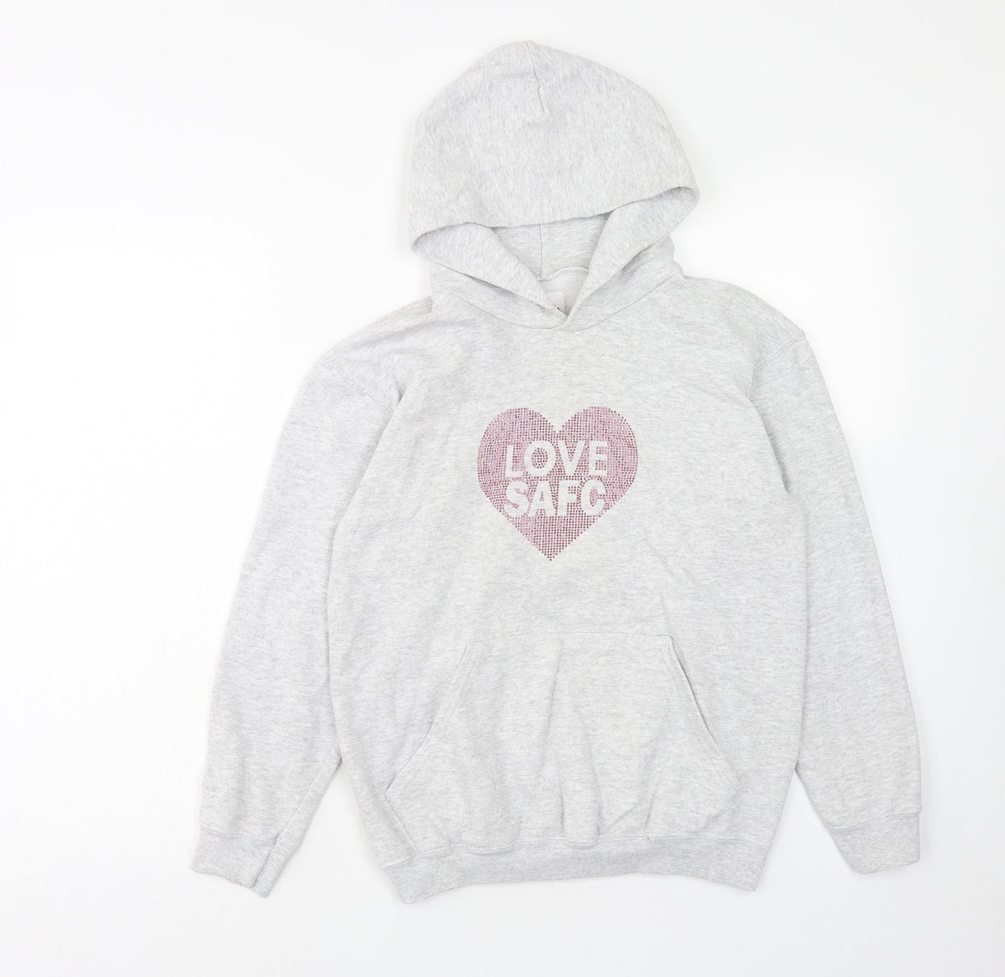 Sunderland AFC Girls Grey Cotton Pullover Hoodie Size 12-13 Years Pullover - Love Heart