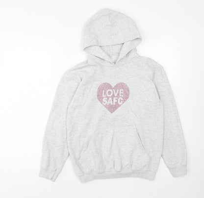 Sunderland AFC Girls Grey Cotton Pullover Hoodie Size 12-13 Years Pullover - Love Heart