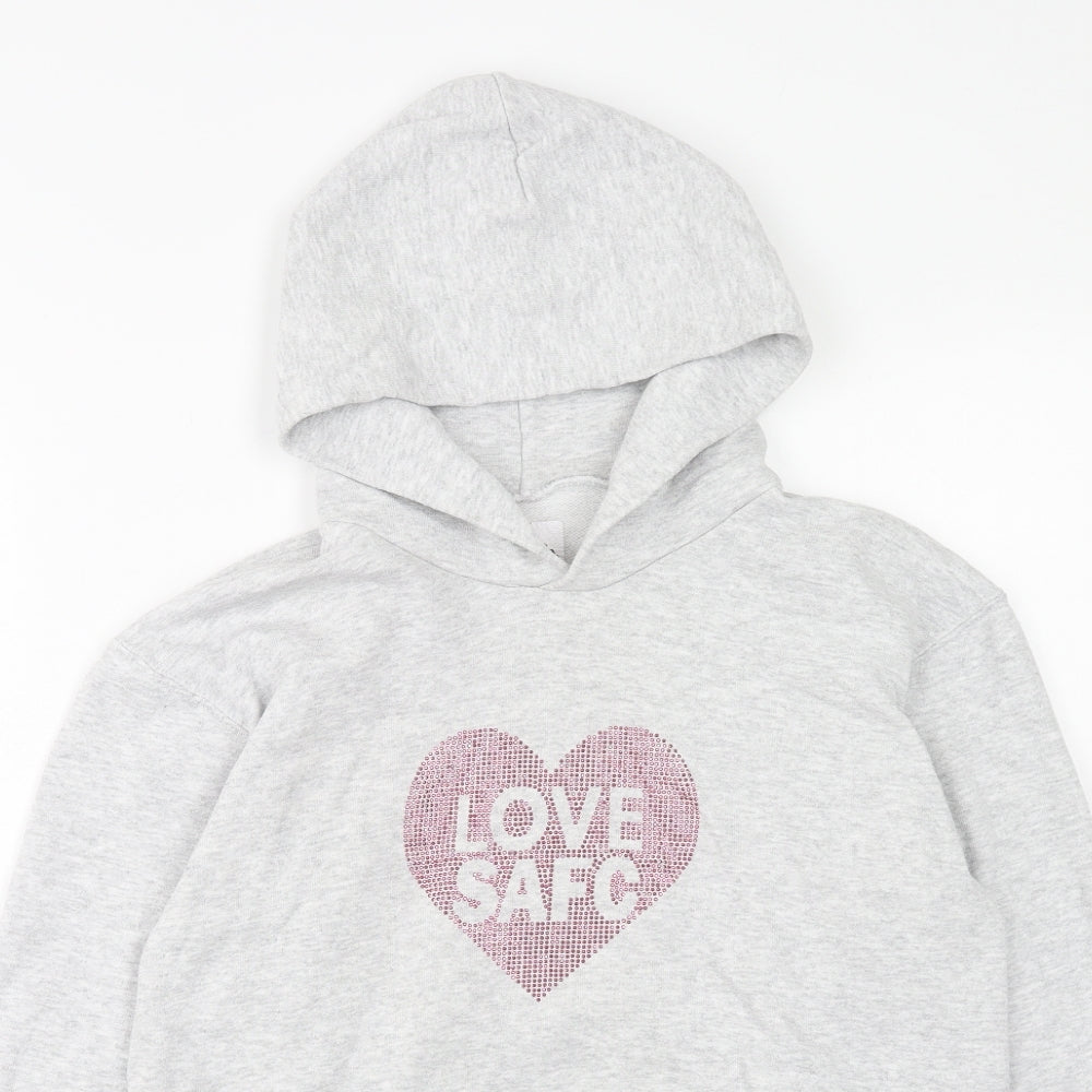 Sunderland AFC Girls Grey Cotton Pullover Hoodie Size 12-13 Years Pullover - Love Heart