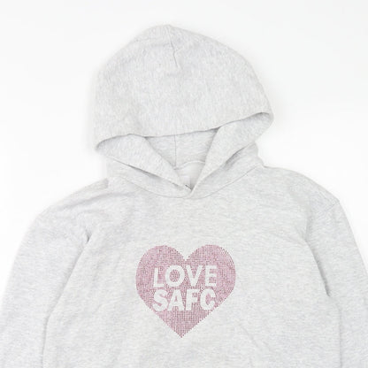 Sunderland AFC Girls Grey Cotton Pullover Hoodie Size 12-13 Years Pullover - Love Heart