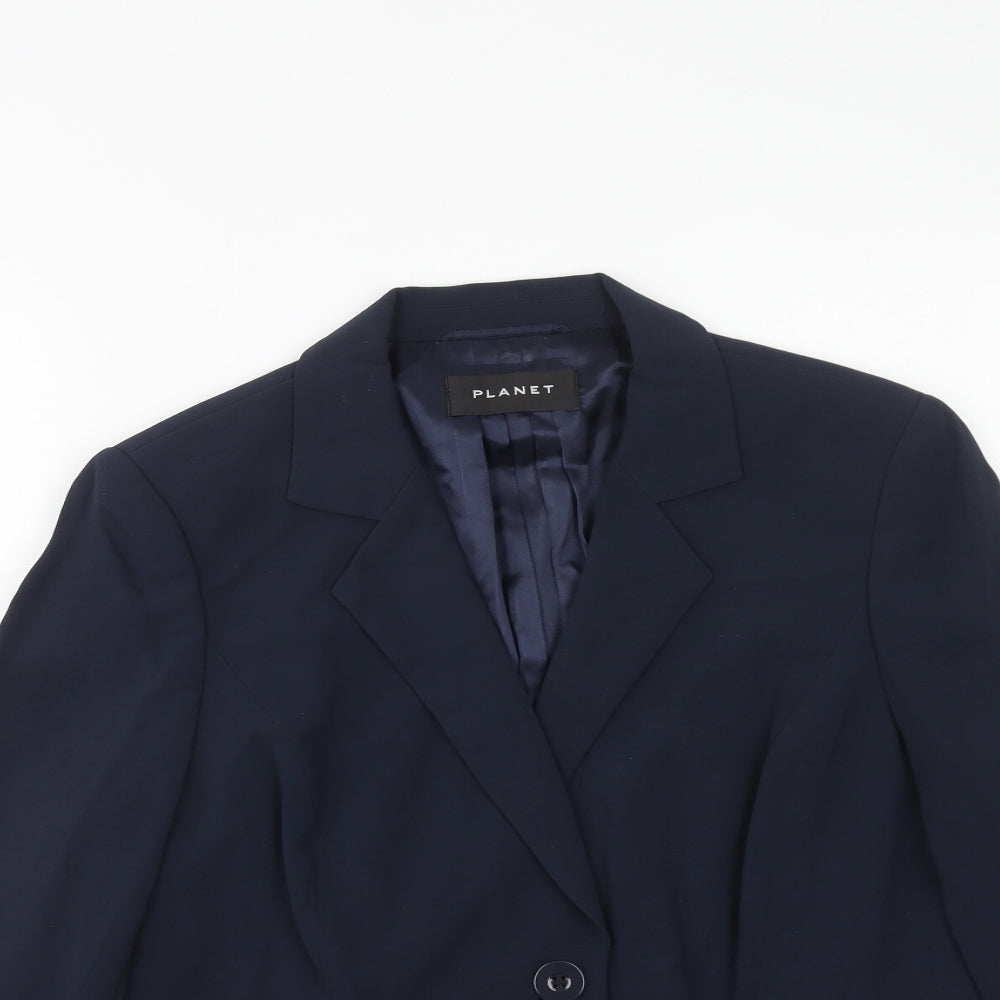 Womens UK Size 14 Planet Regular Blue Blazer