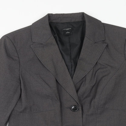 Ann Taylor Womens Grey Jacket Blazer Size 8 Button