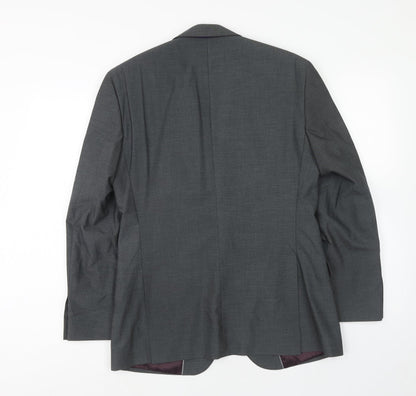 F&F Mens Grey Polyester Jacket Suit Jacket Size 38 Regular