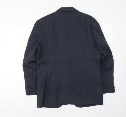 Mens UK Size 40 Pin stripe Regular Blue Suit Jacket