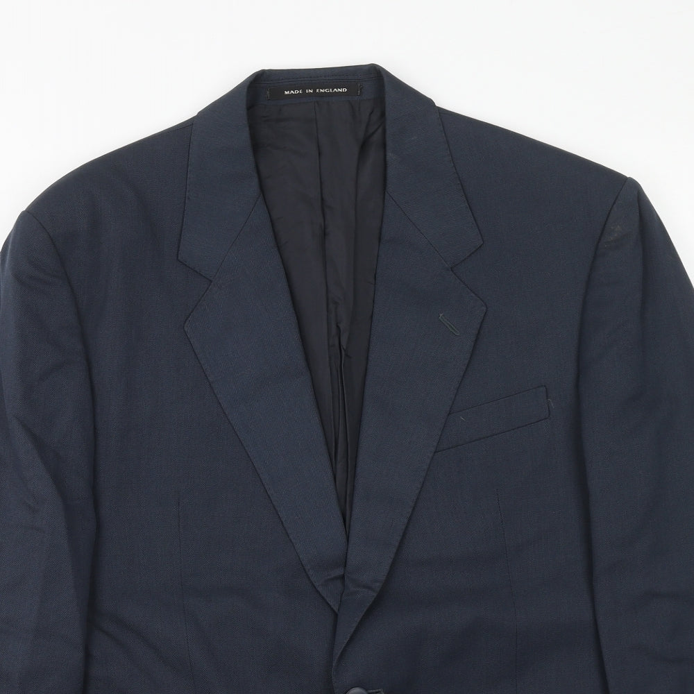 Mens UK Size 40 Pin stripe Regular Blue Suit Jacket