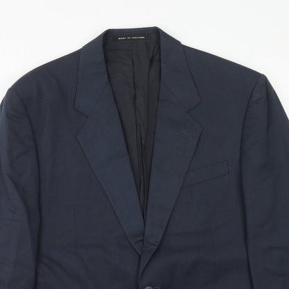 Mens UK Size 40 Pin stripe Regular Blue Suit Jacket