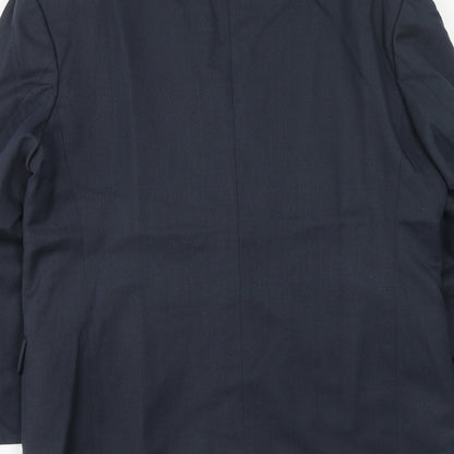 Mens UK Size 40 Pin stripe Regular Blue Suit Jacket