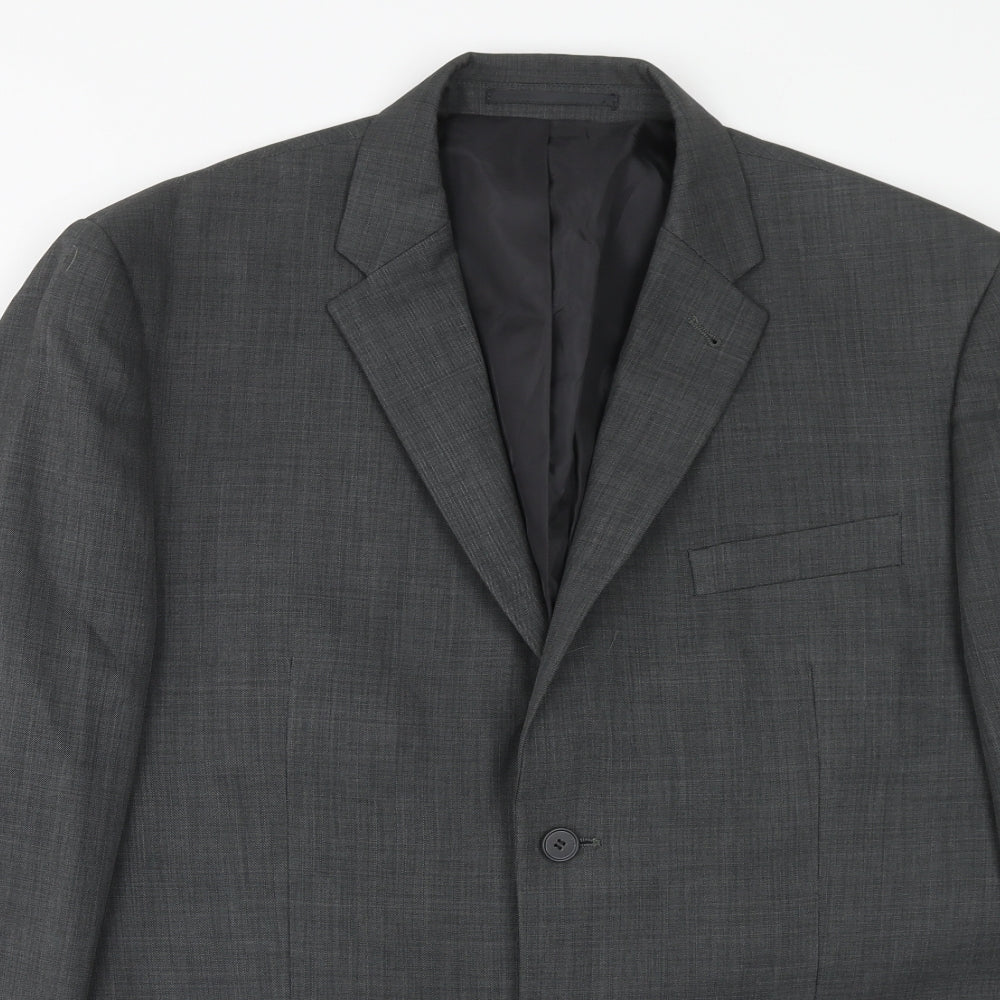 George Mens Grey Polyester Jacket Suit Jacket Size 44 Regular