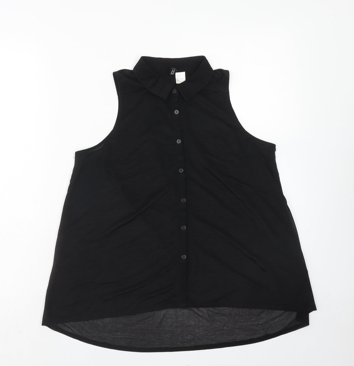 Womens UK Size 8 H&M Black Basic Button-Up