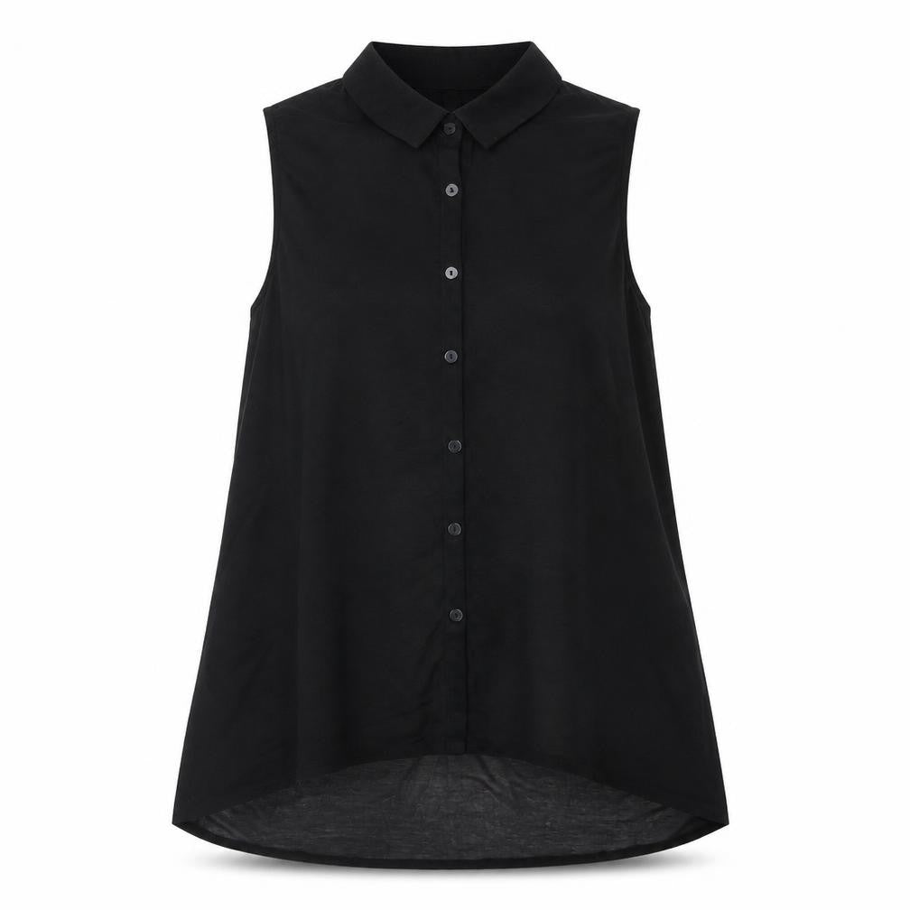 Womens UK Size 8 H&M Black Basic Button-Up