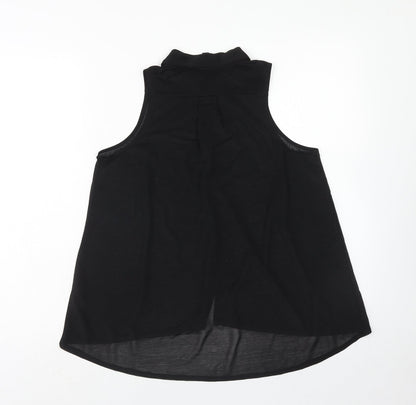 Womens UK Size 8 H&M Black Basic Button-Up