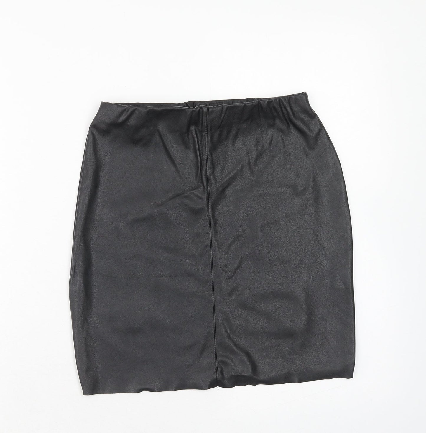 Boohoo Womens Black Polyester Straight & Pencil Skirt Size 8