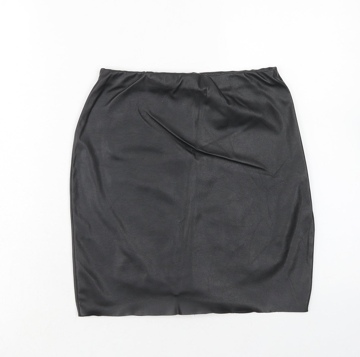 Boohoo Womens Black Polyester Straight & Pencil Skirt Size 8