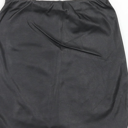 Boohoo Womens Black Polyester Straight & Pencil Skirt Size 8