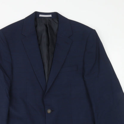 Marks and Spencer Mens Blue Wool Jacket Suit Jacket Size 38 Regular