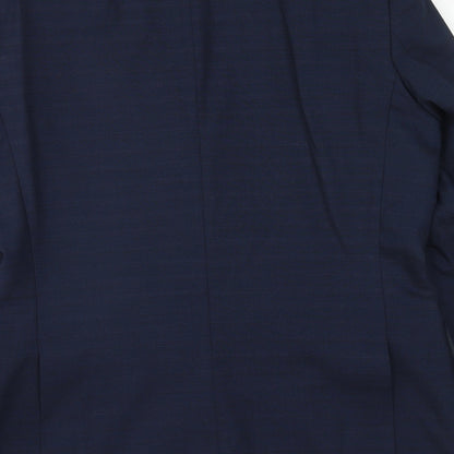 Marks and Spencer Mens Blue Wool Jacket Suit Jacket Size 38 Regular