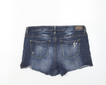 Grg Denim Womens Blue Cotton Cut-Off Shorts Size 30 in Regular Zip