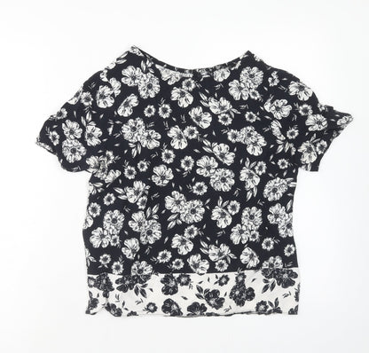 Womens UK Size 10 New Look Black Basic Blouse
