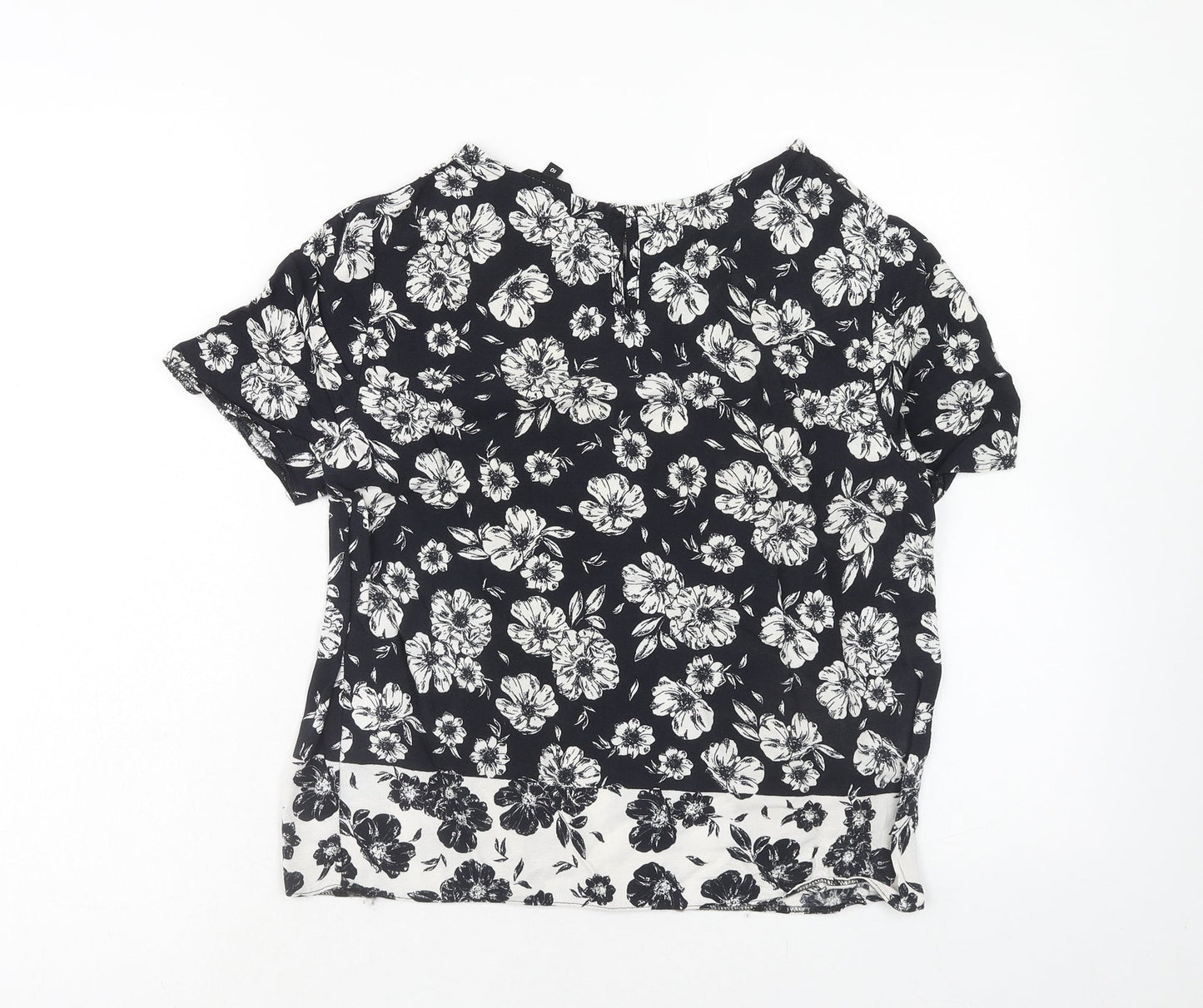 Womens UK Size 10 New Look Black Basic Blouse