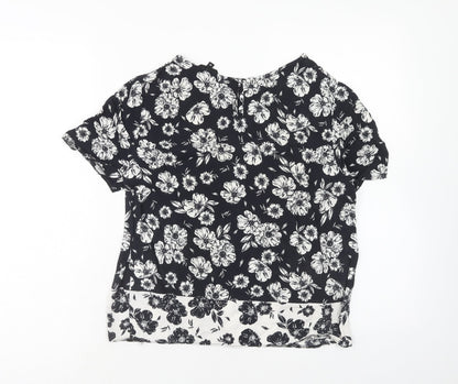 Womens UK Size 10 New Look Black Basic Blouse