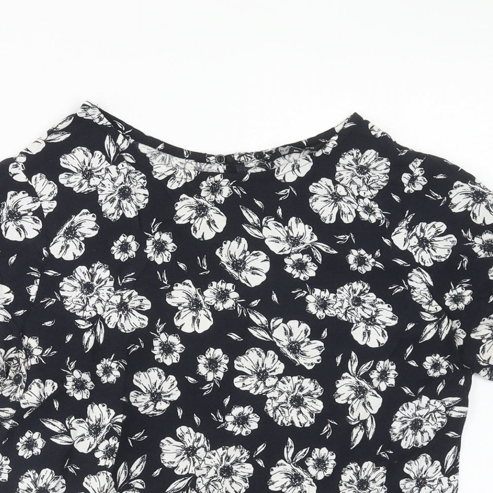 Womens UK Size 10 New Look Black Basic Blouse