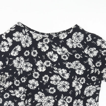 Womens UK Size 10 New Look Black Basic Blouse