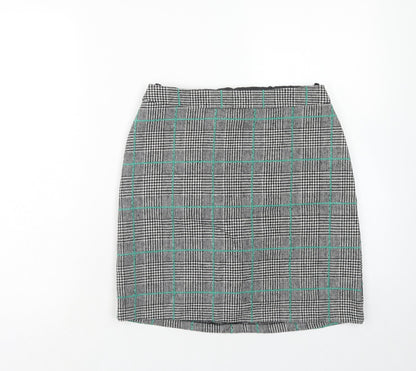 Papaya Womens Grey Plaid Polyester Mini Skirt Size 8 Zip