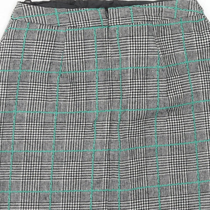 Papaya Womens Grey Plaid Polyester Mini Skirt Size 8 Zip