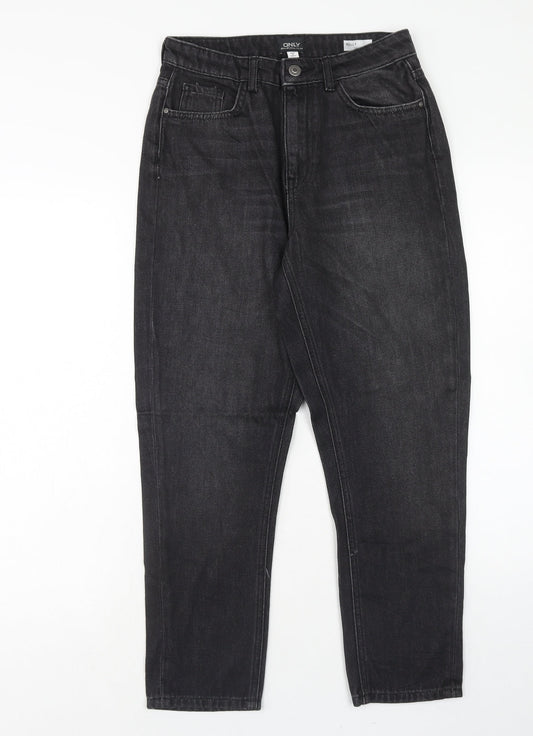 Only Womens Black Cotton Tapered Jeans Size 26 in L30 in Regular Zip