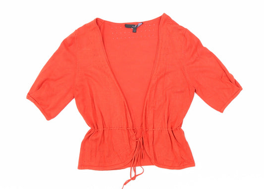 Coast Womens Red Viscose Basic Blouse Size 8 V-Neck