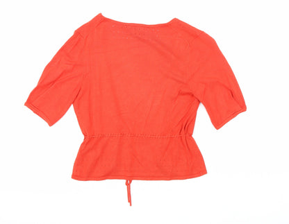 Coast Womens Red Viscose Basic Blouse Size 8 V-Neck