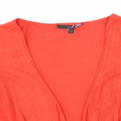 Coast Womens Red Viscose Basic Blouse Size 8 V-Neck